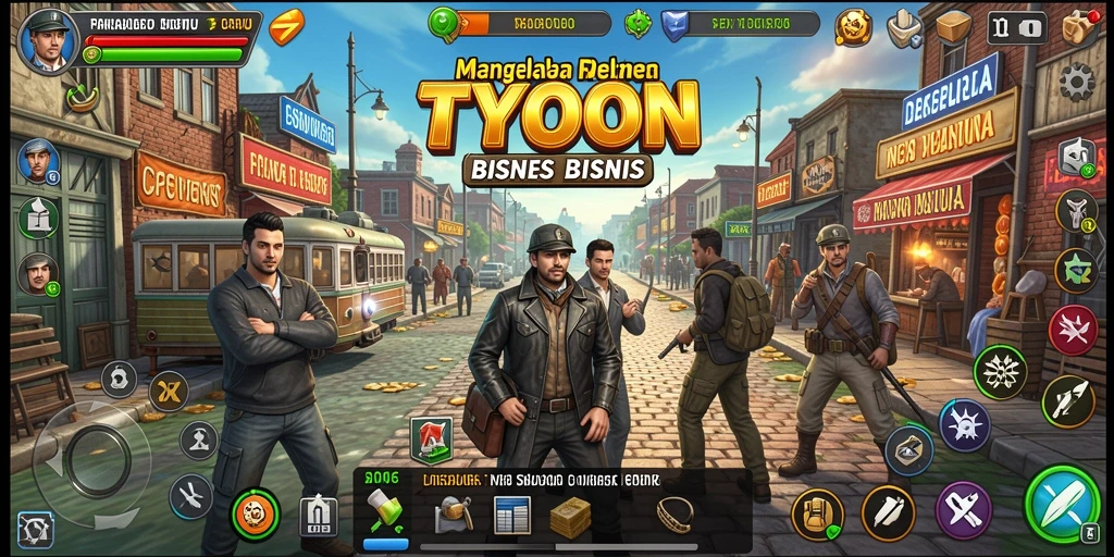 Screenshot gameplay D06 menampilkan manajemen bisnis yang menarik.