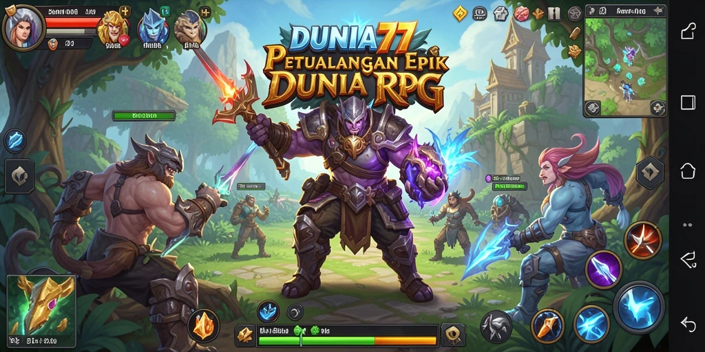 Tampilan gameplay seru dan mendebarkan di DUNIA77.