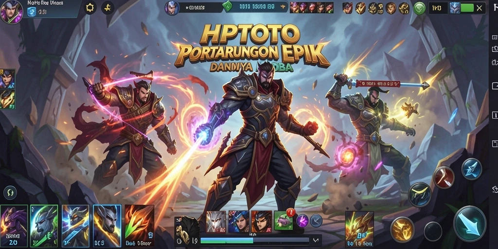 Tangkapan layar menampilkan aksi intens dalam game MOBA HPTOTO.