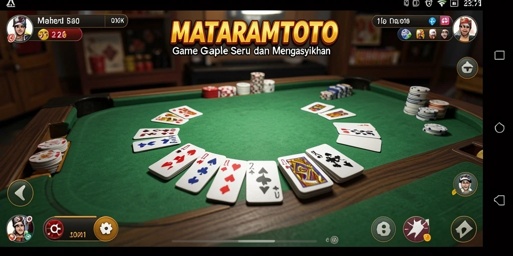 Tampilan seru dari gameplay Gaple di MATARAMTOTO.