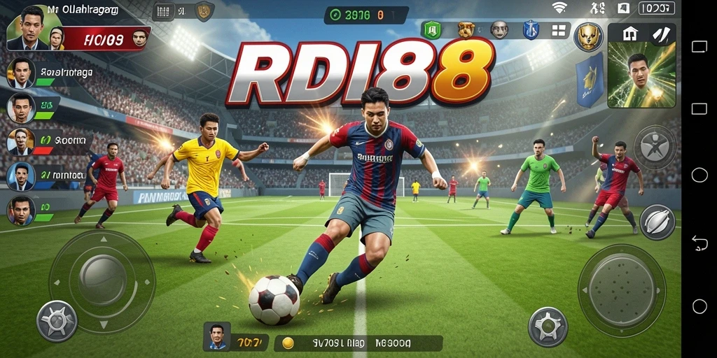 Screenshot gameplay RDI88 menampilkan pertandingan olahraga yang mendebarkan.