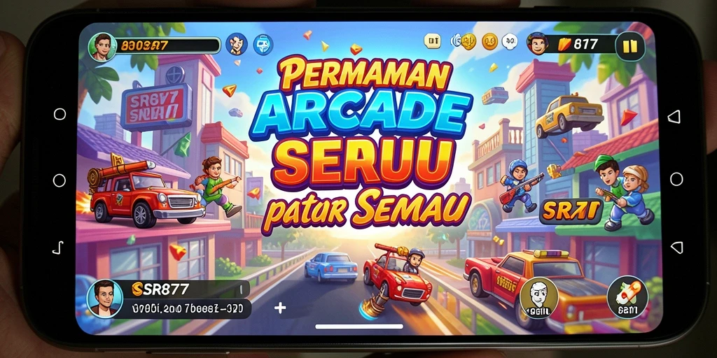 Tangkapan layar yang menampilkan aksi seru dalam gameplay Arcade SR877.